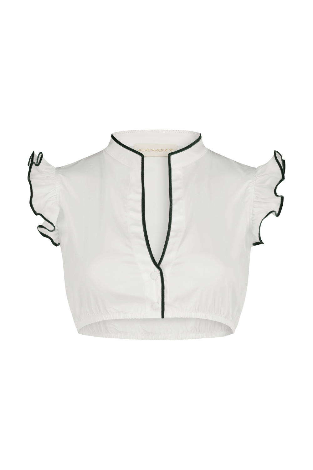 Bluse Hellin weiß mit Samtborte