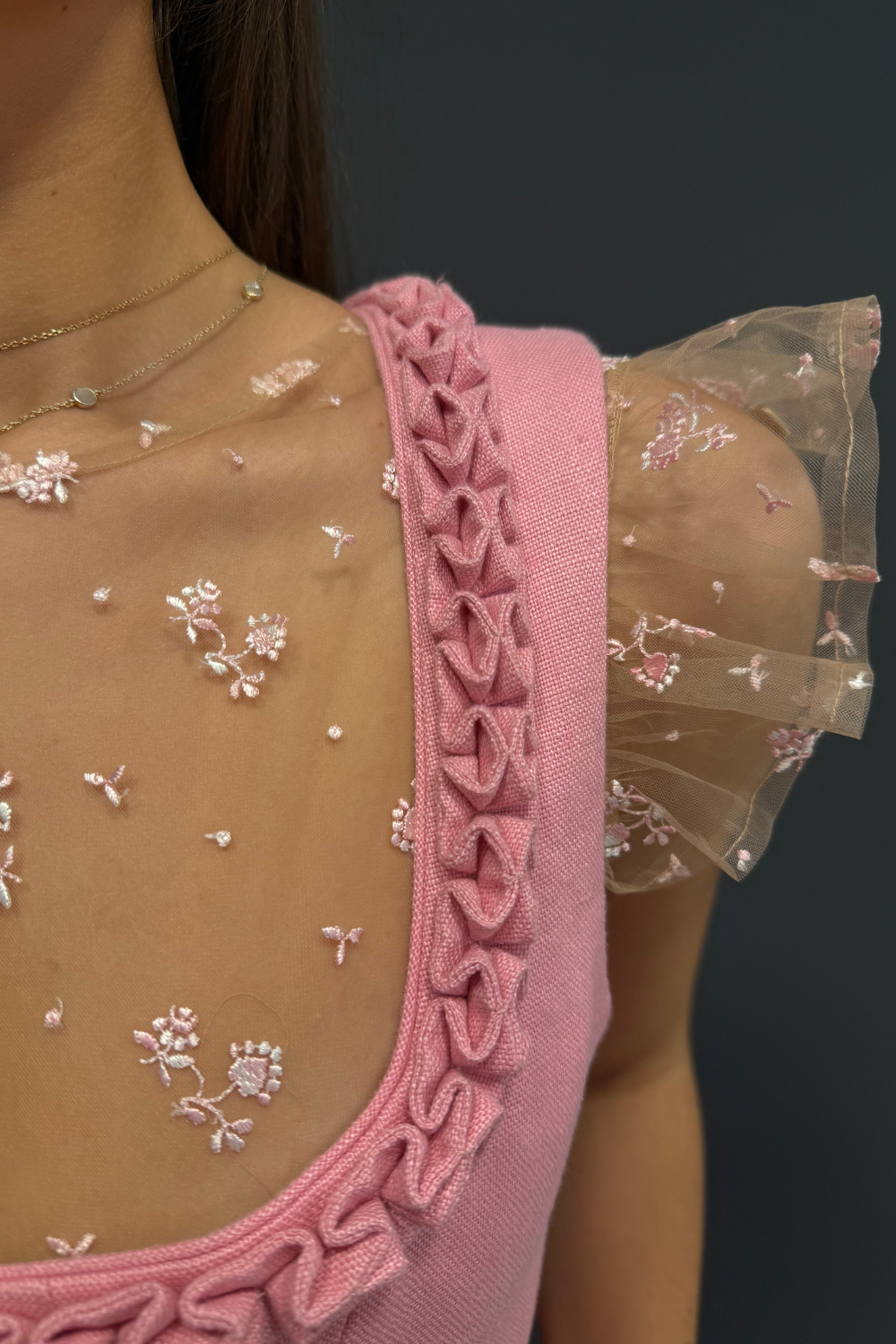 Bluse Kim Flügel Spitze bestickt
