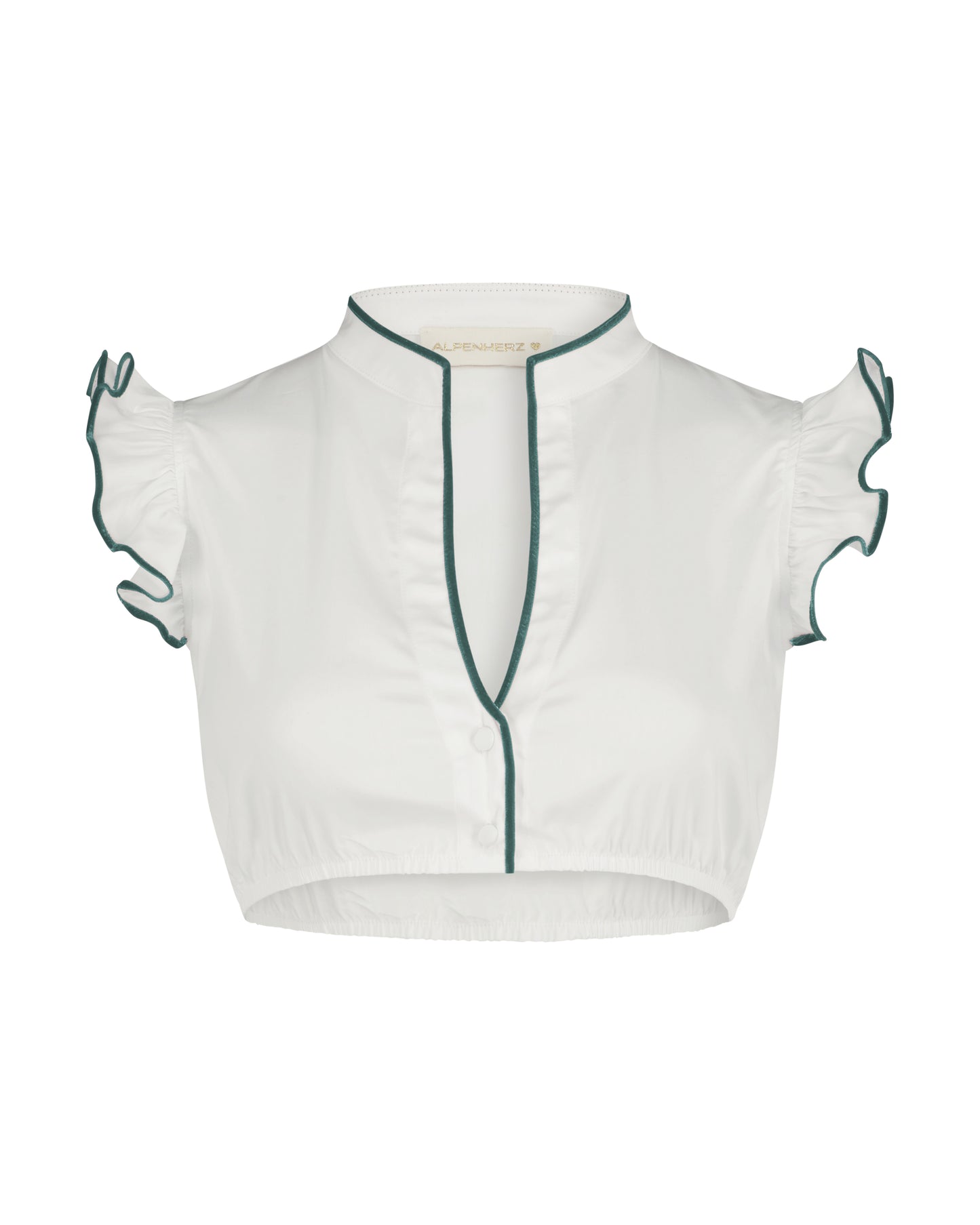 Bluse Hellin weiß mit Samtborte