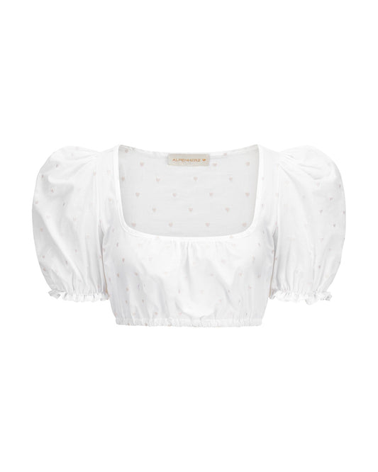 Bluse Sarah Mini-Puff mit Herzstick